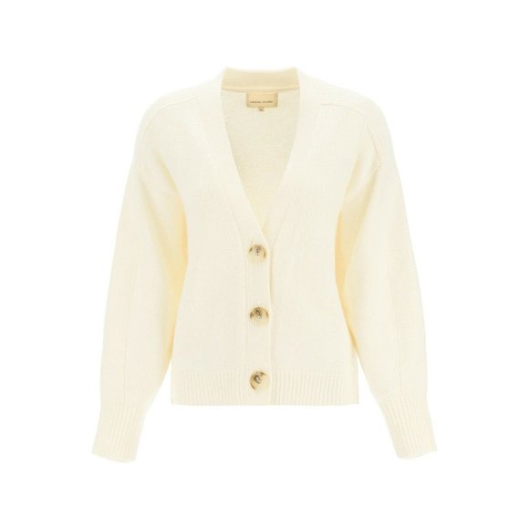 Loulou Studio Zanzibar Wool Cashmere Cardigan Cropped Ivory Sweater Size XS - Picture 2 of 7